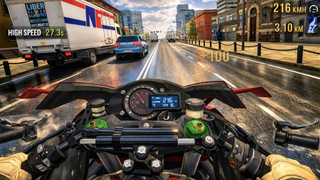 Traffic Rider - #EP13 (BROWN  Kawasaki HR2 IN CITY🤩🤍 ACCIDENT ACCIDENT🥵😱,🔥)GAMEPLAY