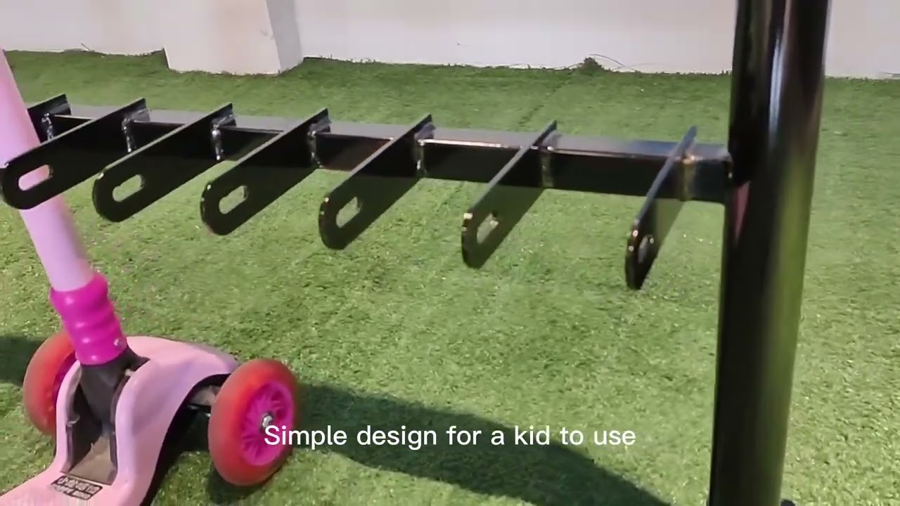 Safety Double Side Durable Freestanding Outdoor Children Scooter Rack, Scooter Rack, Safety Scooter
