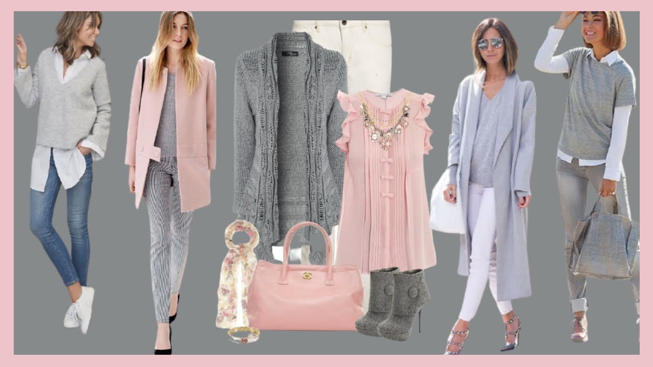 COMBINACIONES DE ROPA CON COLORES DE MODA NEUTROS 2021 2022 /LOOKS Y OUTFITS EN COLOR GRIS PERLA