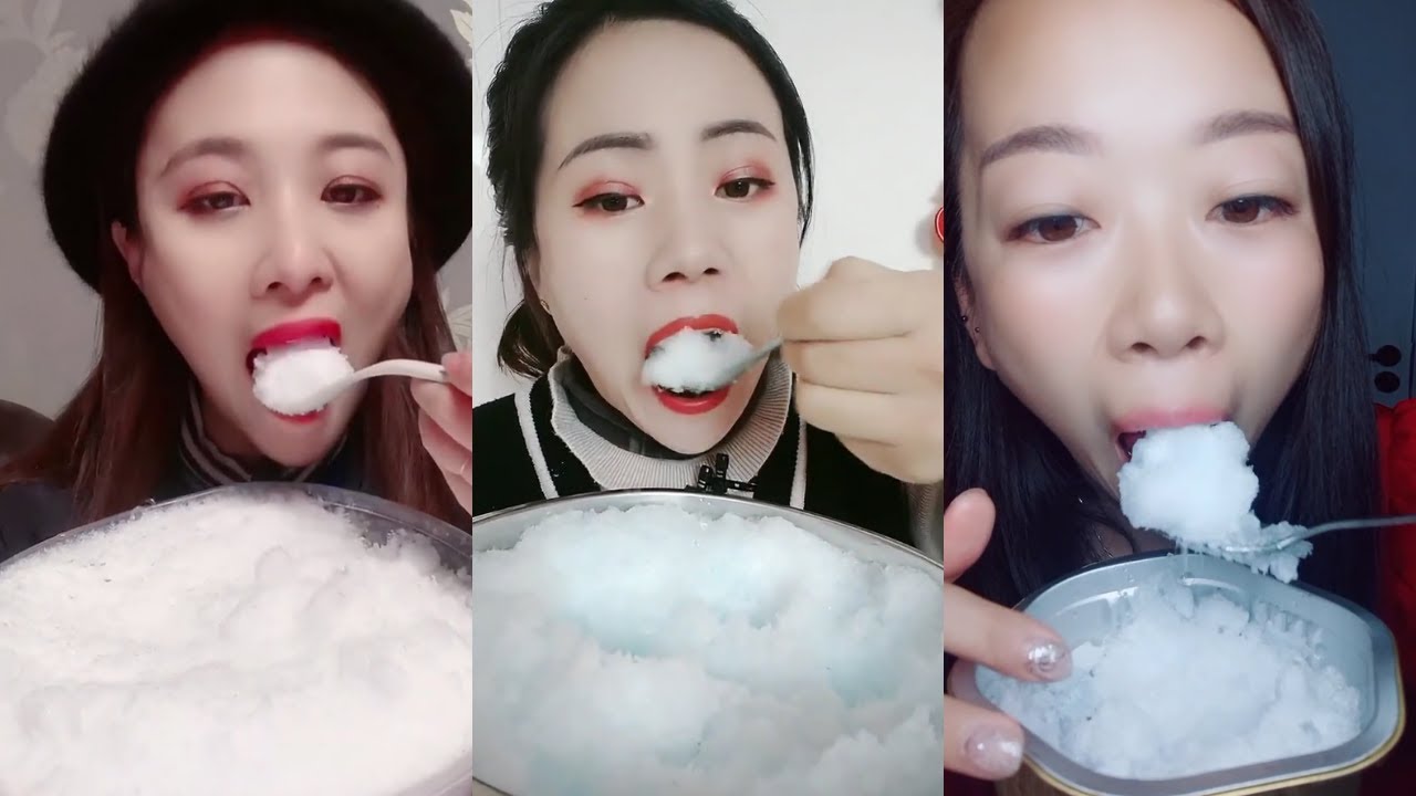 ASMR SOFT ICE ❄️ICE EATING ASMR | FLUFFY ICE | POWDERY ICE | WHITE ICE | 얼음 먹기 ăn đá | กินน้ำแข็ง