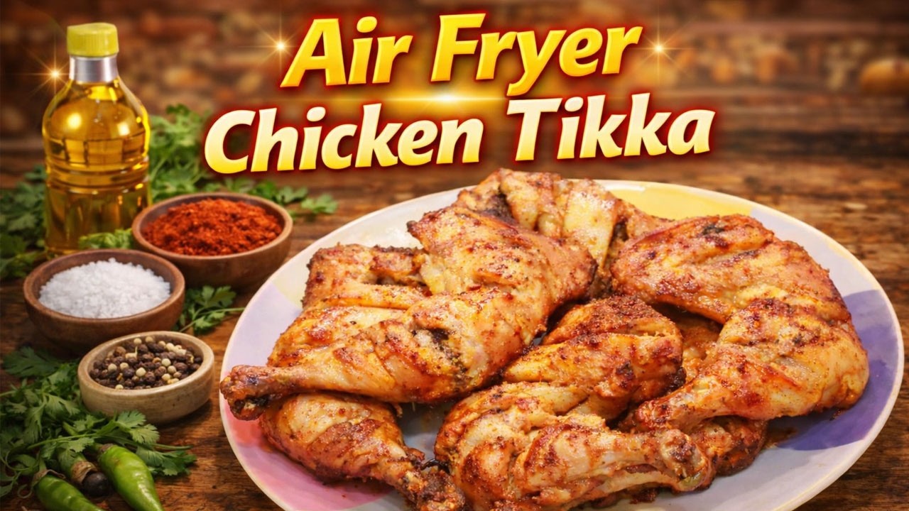 Air Fryer Chicken Tikka 🍗 | Restaurant Style Chicken Tikka Recipe | Smoky & Juicy | Air Fryer Recipe