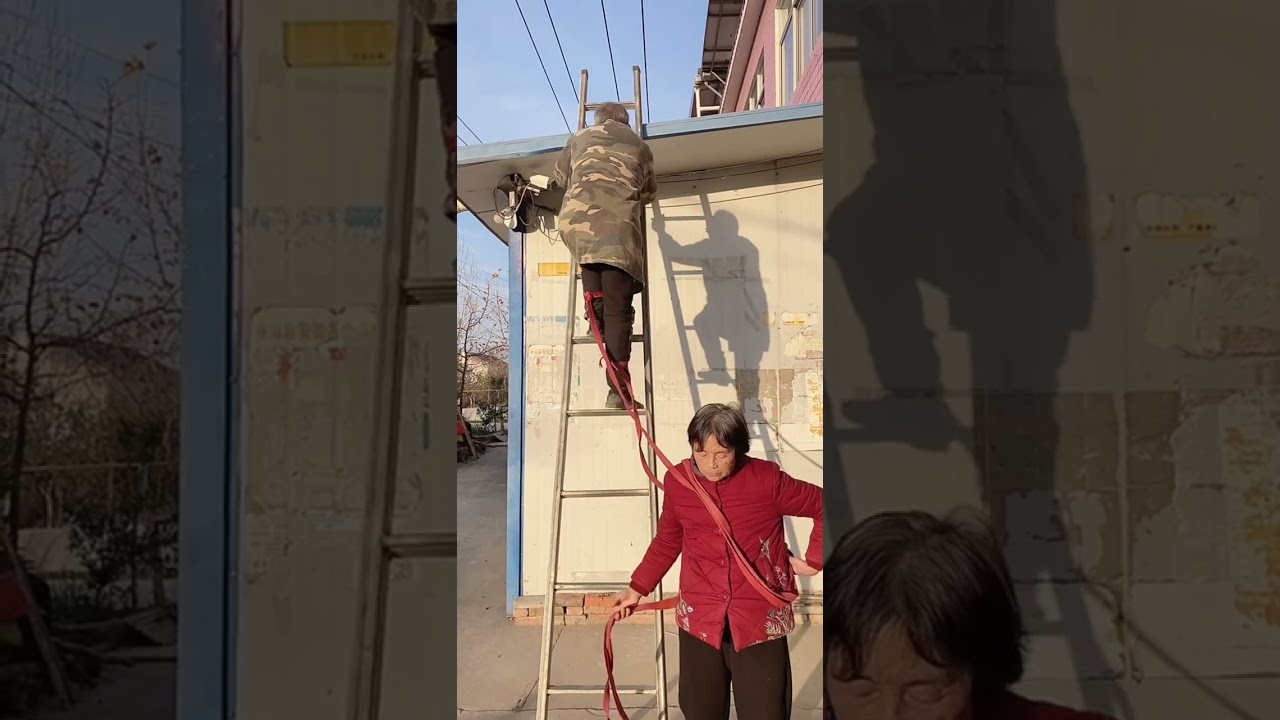 My husband is not safe climbing ladders, so I feel more at ease this way #Funny #Daily