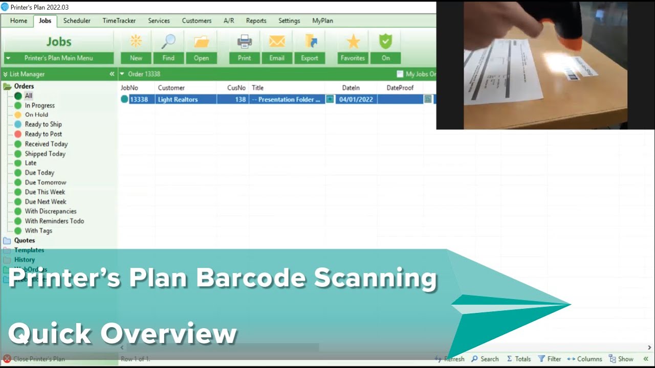 Printer's Plan MIS - Barcode Scanning Overview