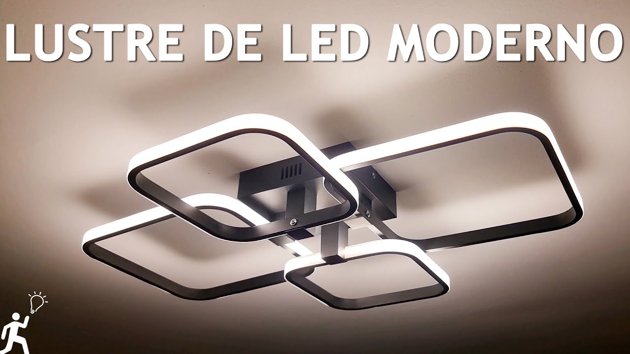 LUSTRE DE LED MODERNO COM CONTROLE DE BRILHO E TEMPERATURA DA COR