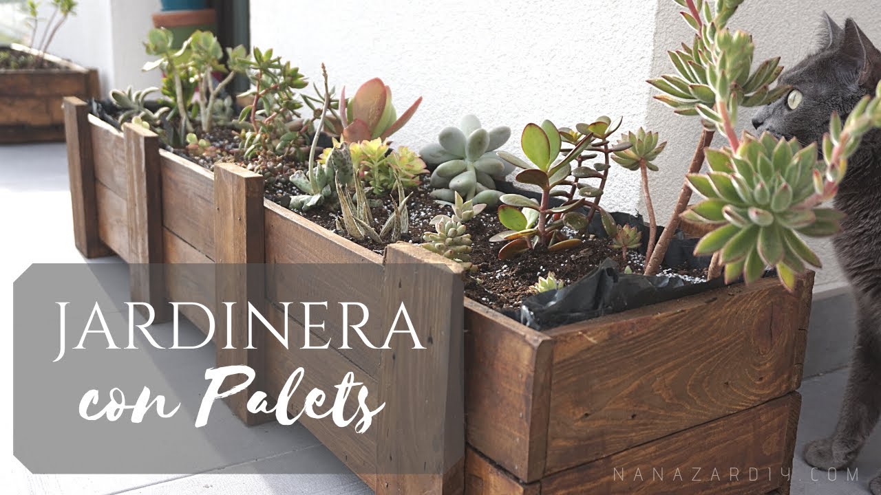 TUTORIAL FÁCIL Jardinera con PALETS RECICLADOS -  SUCULENTAS (Recycled Pallet Planter Boxes) DIY