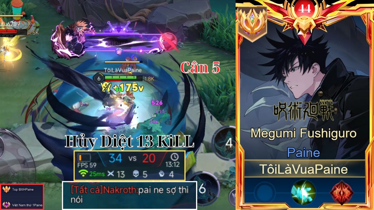 Bị Nakroth Team Bạn Khinh Thường Top Paine Cay C&uacute; Bật Mode Hủy Diệt 13 KiLL Cực M&atilde;n Nh&atilde;n