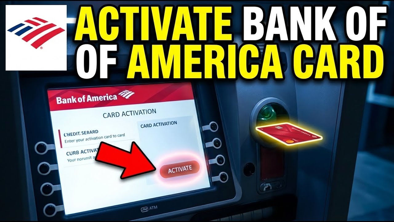 How to activate Bank of America debit card at ATM - Step by Step