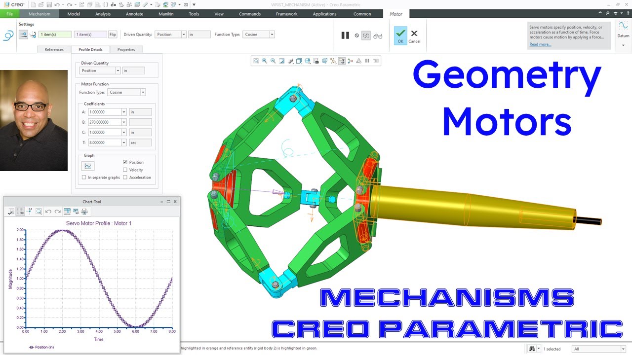 Creo Parametric — Механизмы — Как определить геометрический двигатель