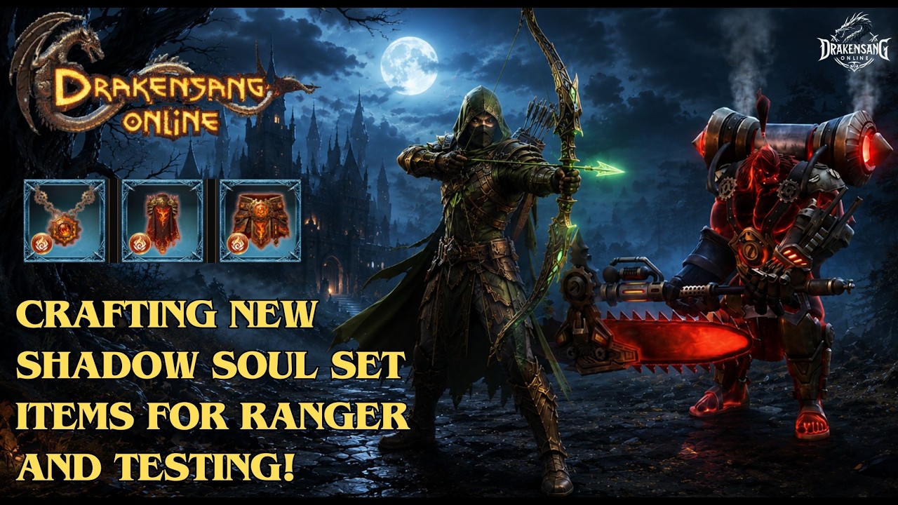 Drakensang Online - Crafting New Shadow Soul Set Items for Ranger & Testing! DSO
