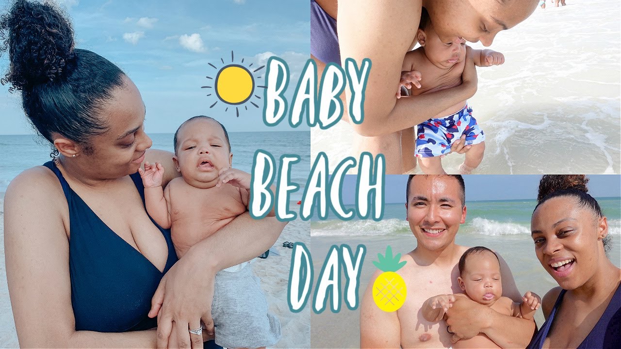 🏖BABY'S FIRST BEACH DAY! SUMMER WEEKEND TRIP WITH US, what to pack for a 3 month old♡