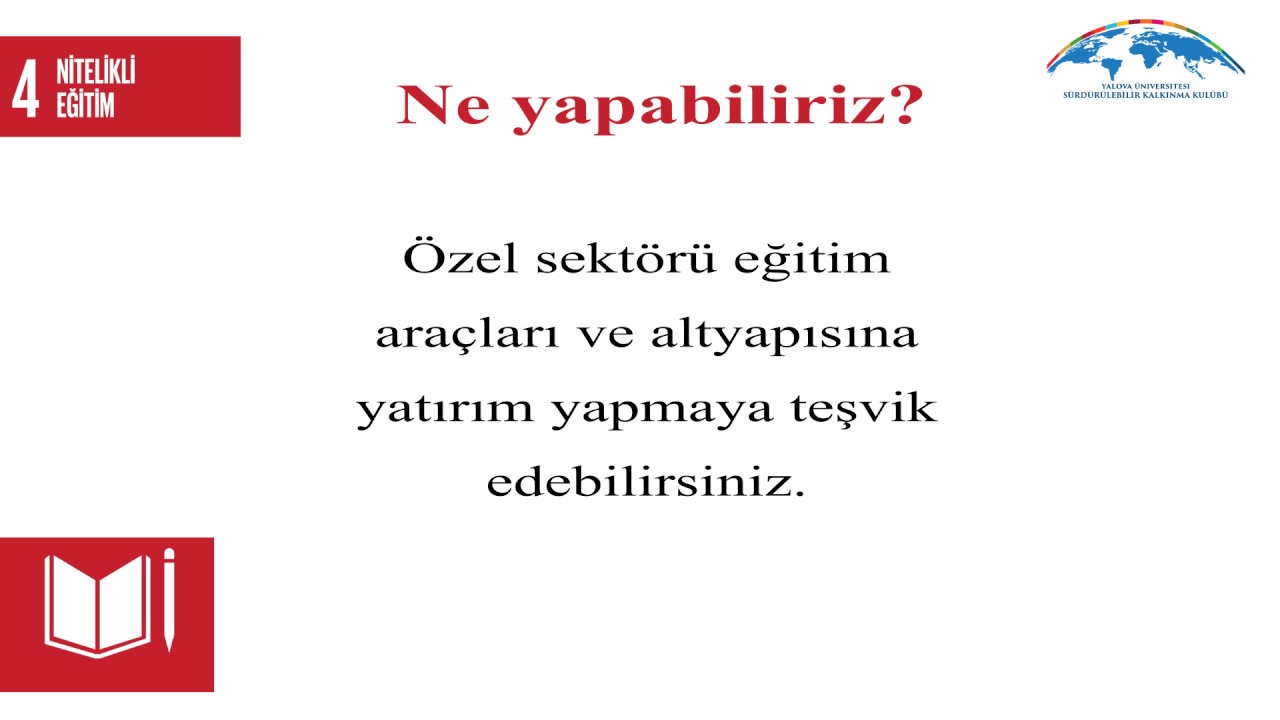 K&uuml;resel Hedefler - 4. Nitelikli Eğitim
