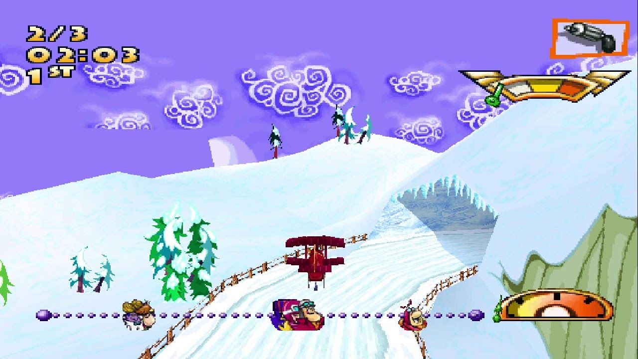 Wacky Races PS1 Single Races, Time Trials