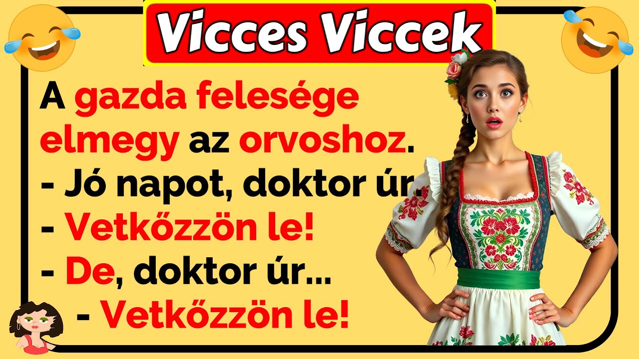 🤣 Vicces Viccek: A gazda feles&eacute;ge elmegy az orvoshoz... ami ezut&aacute;n t&ouml;rt&eacute;nik vicces 😂🤣😂