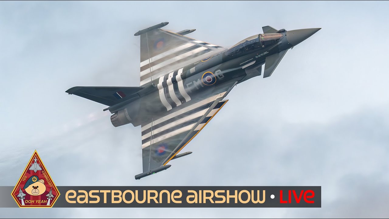 LIVE EASTBOURNE INTERNATIONAL AIRSHOW GRAND HOTEL VIEW RED ARROWS, BRONCO & PROVOST DISPLAY 15.08.24