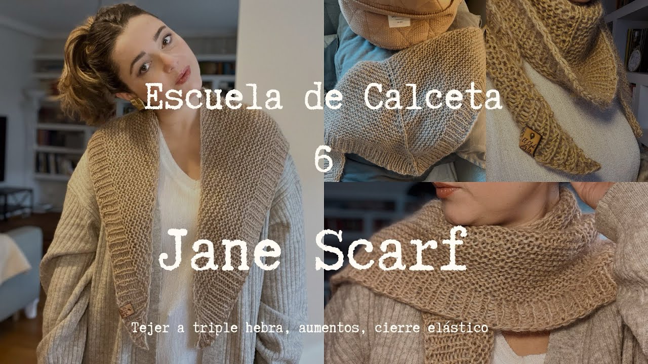 ESCUELA DE CALCETA 6 :Como tejer paso a paso una bandana triangular.