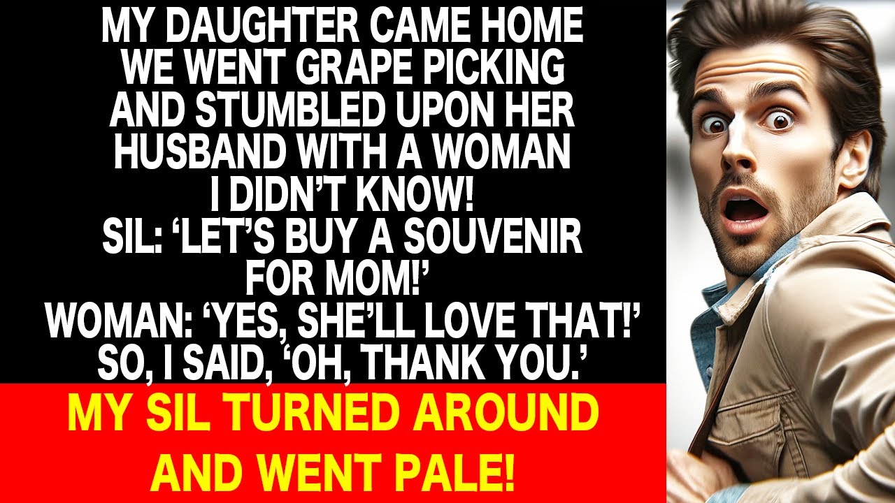 My SIL was with another woman when grape picking! He was shocked when I showed infront and said...