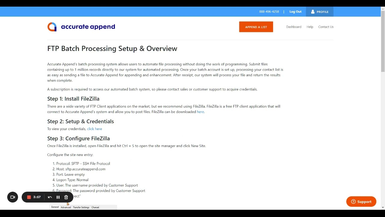 How-To: Using the Self-Service Portal for FTP Batch Data Append