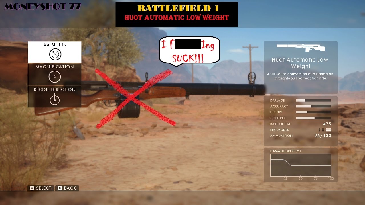 Battlefield 1- Worst Support Gun!