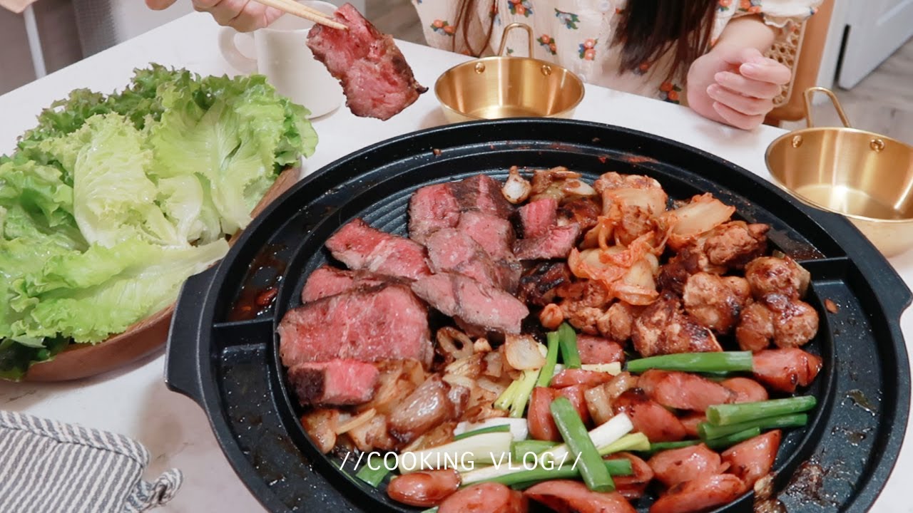 肉肉派對～😋Foodvlog ep55。開箱零食/三種肉大盛蔬菜包肉/煙燻牛肉卷餅/超好吃低脂雞肉餅