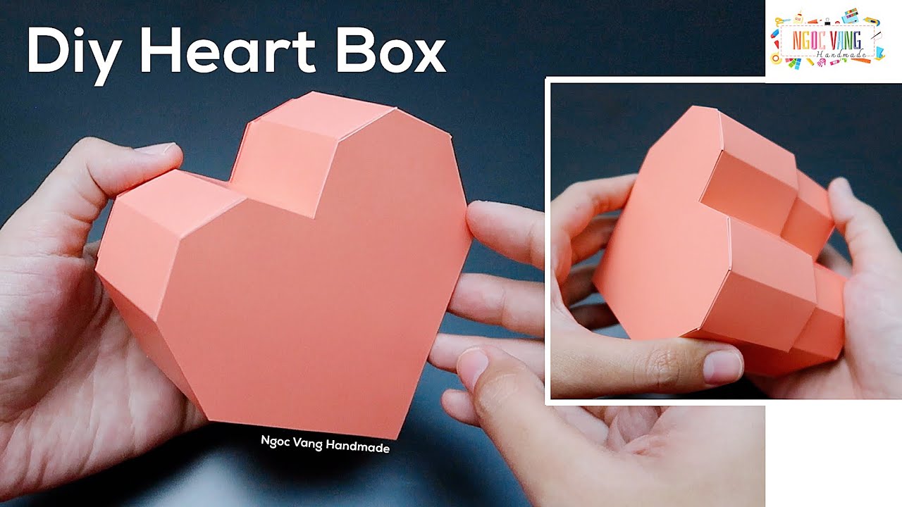 Heart Shaped Paper Gift Box • Hướng dẫn làm hộp quà hình trái tim bằng giấy -  NGOC VANG Handmade