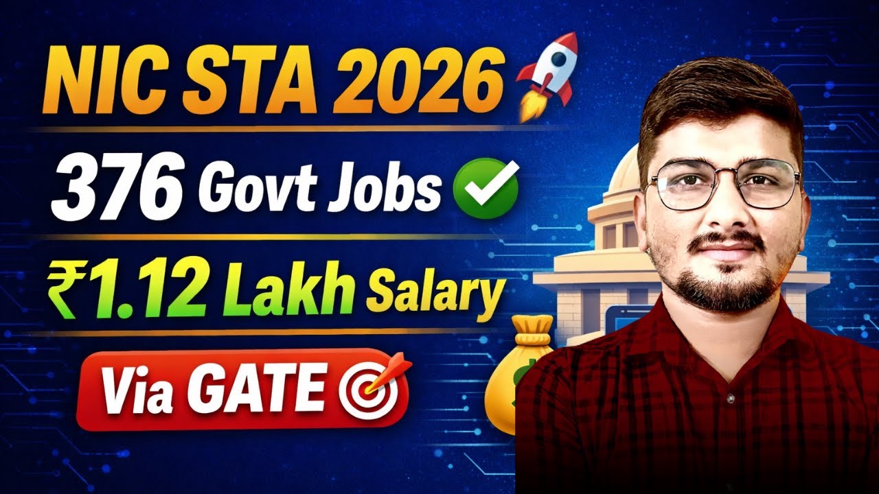 NIC STA Recruitment 2026  376 Govt Jobs | Salary ₹1.12 Lakh | Govt Tech Job #gate2026 #gate #nic
