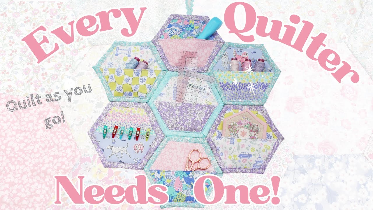 Hexagon Wall Hanging Storage Organiser - Quilt As You Go