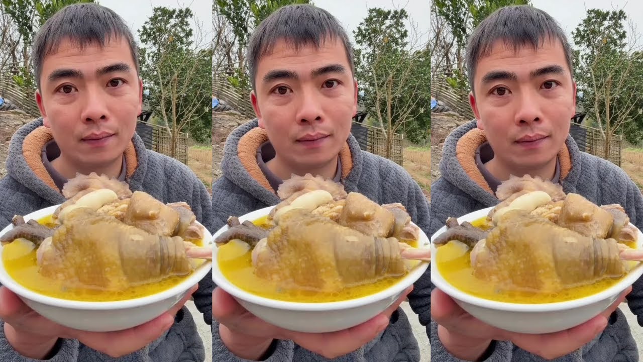 Rural Food Eating Show | Satisfying Eating Homemade Chicken Soup, Really Delicious