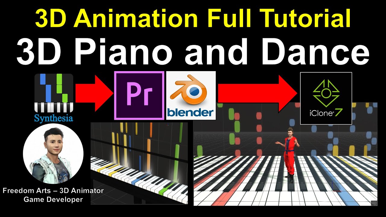 How to create 3D Piano and Dance - 3D Animation Full Tutorial