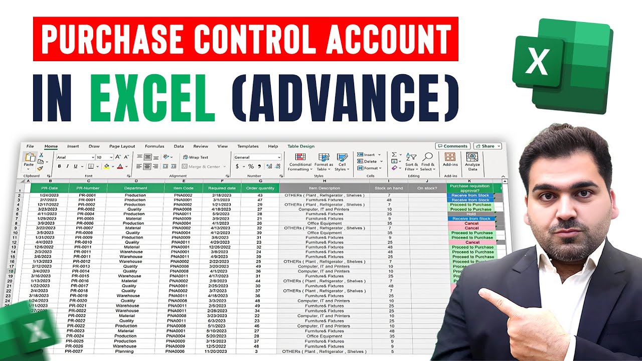 Purchase Control Account in Excel | Purchase Management & Reporting in Excel