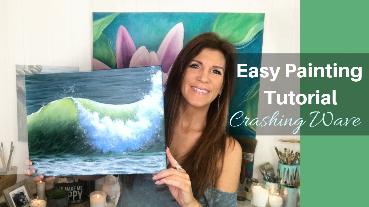 PAINTING TUTORIAL Acrylic Ocean Waves for Beginners | Debbie Avoux