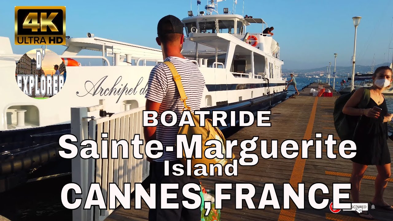 🇫🇷Ferryboat ride to Île Sainte-Marguerite,ISLAND in CANNES,FRANCE 2020 【4K】