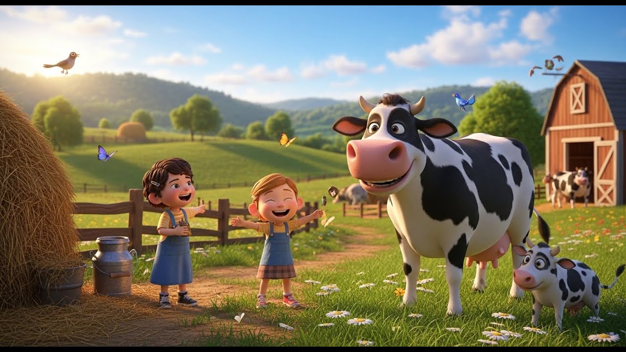 The Cow Says Moo 🐮 | Fun Animal Sound Rhyme for Kids | Nursery Rhymes & Songs for Children