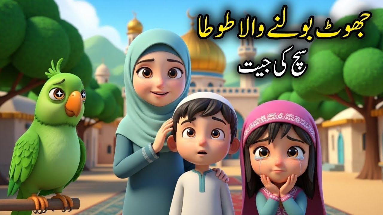 Jhoot Bolnay Wala Tota | Islamic Moral Story for Kids | Sach Ki Jeet Kahani Bacho Ka Noor 