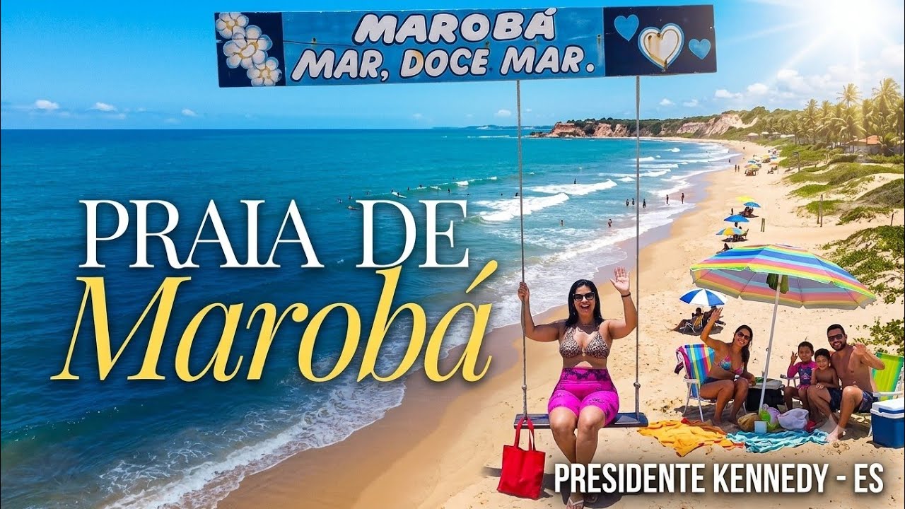 PRAIA DE MAROBÁ - ES Uma praia que a lagoa encontra com o mar! 