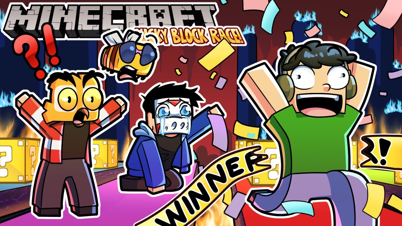 Nogla gets so LUCKY in Minecraft Lucky Block Race!