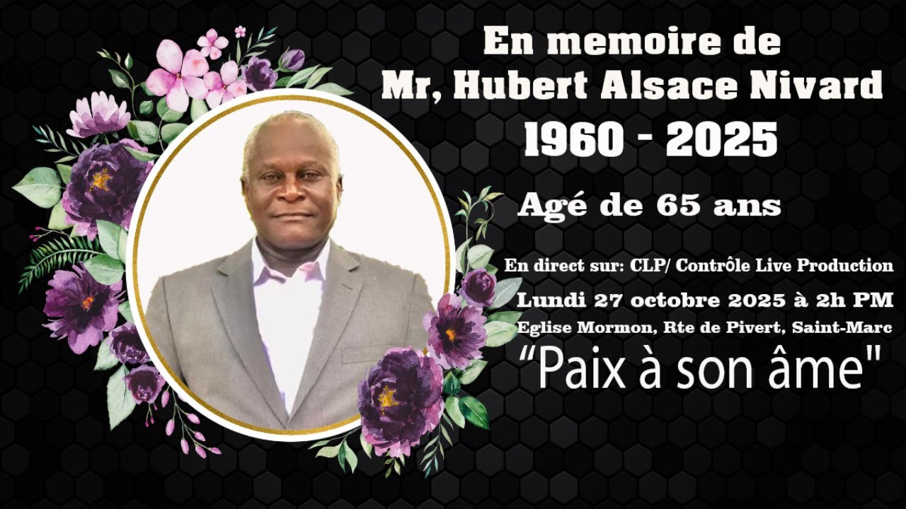 CEREMONIE FUNERAIRE DE MR, HUBERT ALSACE NIVARD SEPT 1960 / OCT 2025 A L'AGE DE 65 ANS.