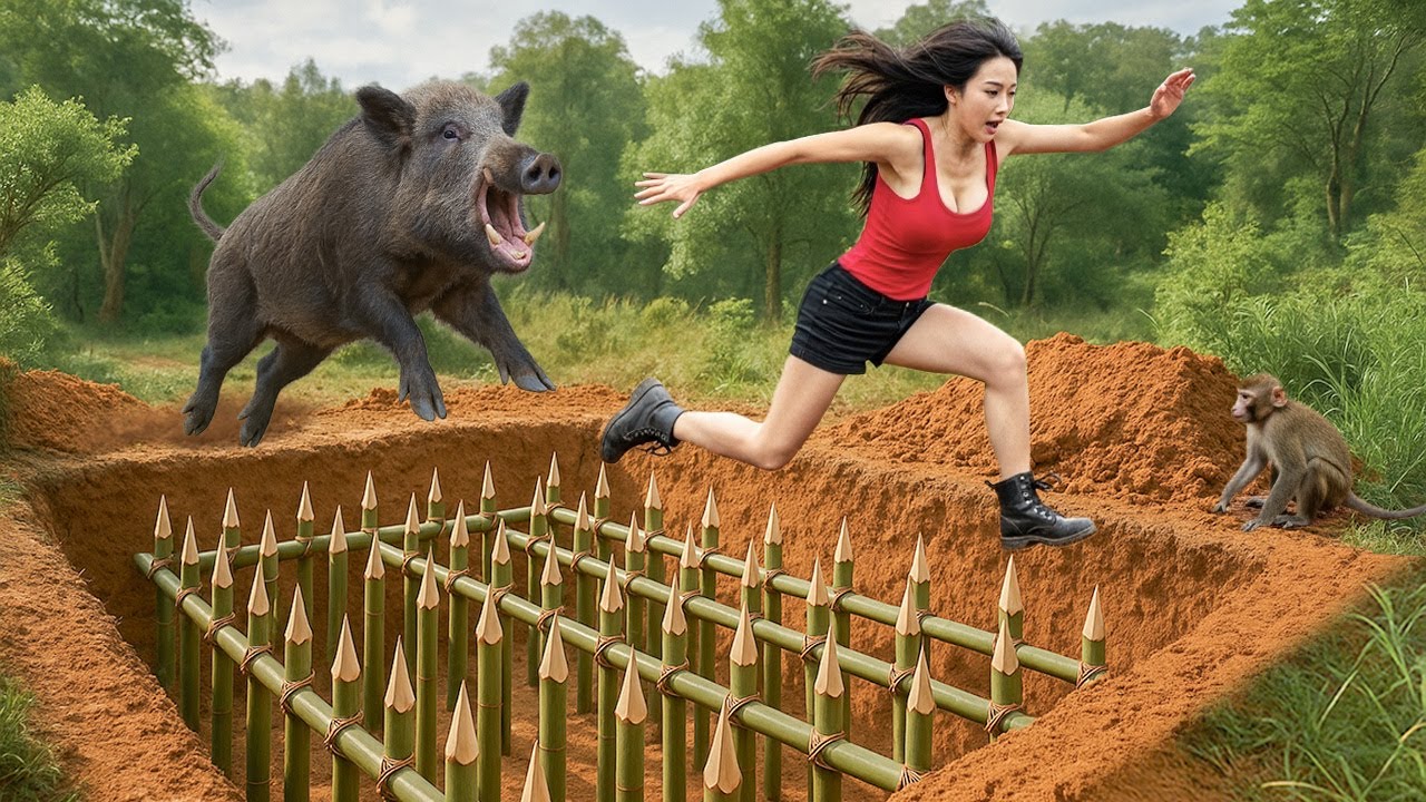 72 Hours Solo Survival: Deadly Encounter with Wild Boar During Survival