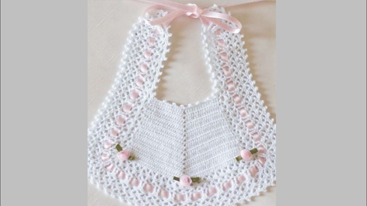BABERO PARA BEB&Eacute; TEJIDO A CROCHET O GANCHILLO - PASO A PASO - TEJIDO F&Aacute;CIL - BABY BIB- #KNITTING