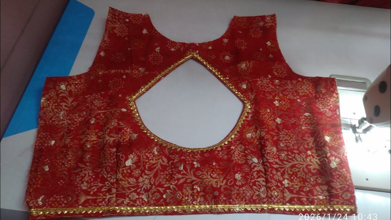 Blouse back design tutorial ✨