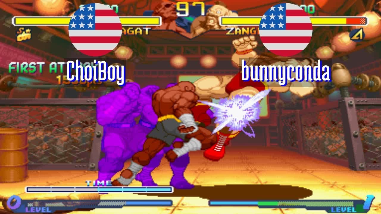 FT3 @sfa2u: ChoiBoy (US) vs bunnyconda (US) [Street Fighter Alpha 2 sfa2 Fightcade] Jan 26