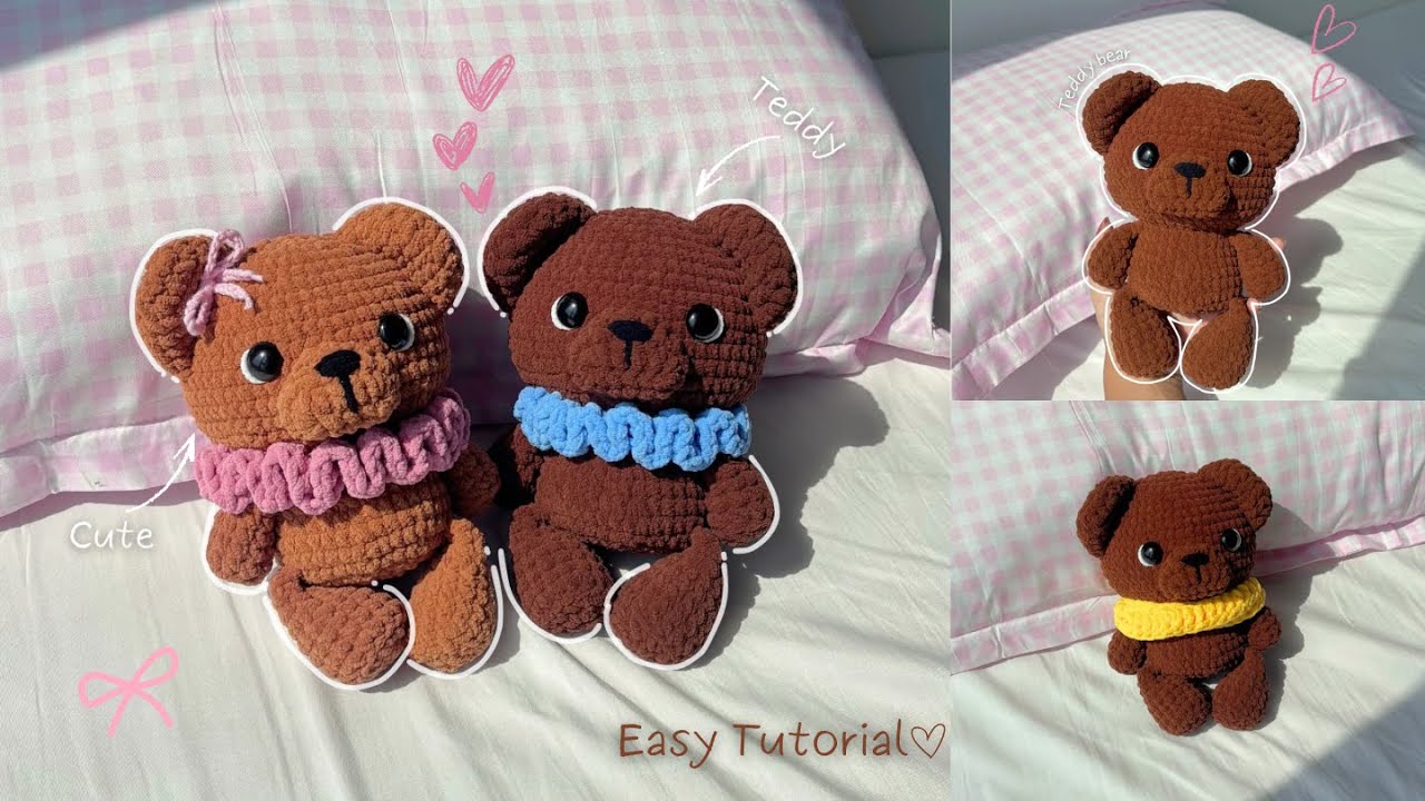 Crochet Teddy Bear with Removable Accessories 🧸 | Soft & Cuddly Plush Toy ❤️