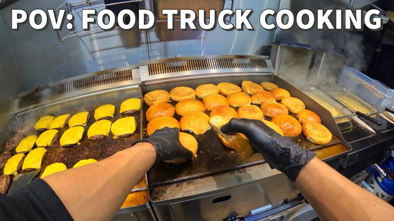 POV: Another Day in My Food Truck Cooking, Hustling & Serving BURGERS AND FRIES 🍔🍟FOOD TRUCK COOKING