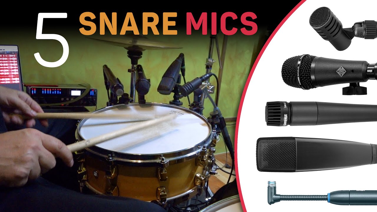 5 snare microphones: Shure SM57; Beta 98; Sennheiser MD 421; Telefunken M80 beyerdynamic TG D35 best