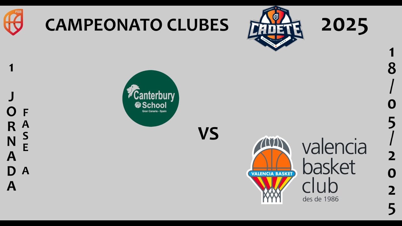 CANTERBURY SCHOOL VS VALENCIA BASKET #1J FA CECM CAMPEONATO CLUBES CADETE 2025 #basket