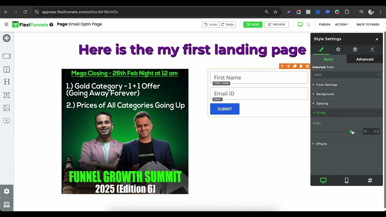 How to create stunning landing pages using FlexiFunnels | Landing page creation tutorial