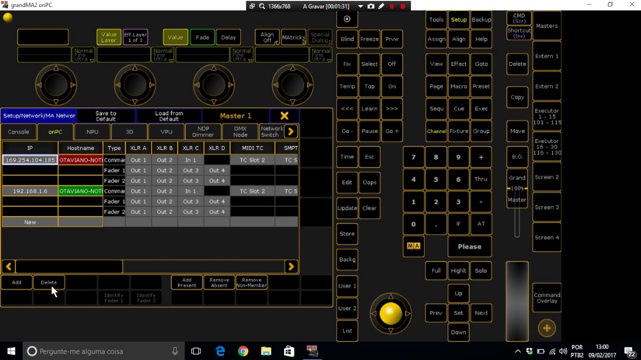 LIBERAR PARÂMETROS MA LIGHT