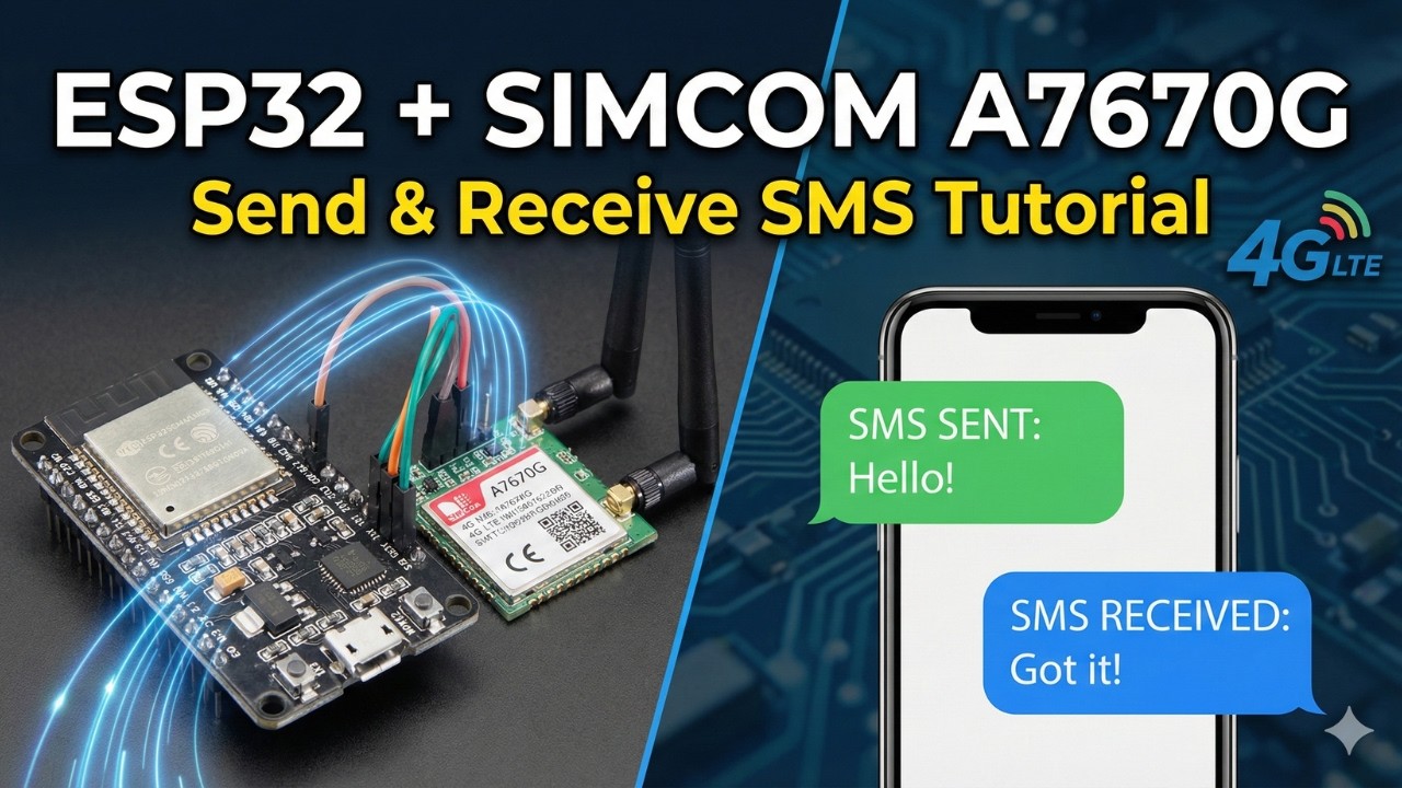 How to Send & Receive SMS with SIMCOM A7670G 4G LTE Module and ESP32 | Full Tutorial | #esp32 #iot