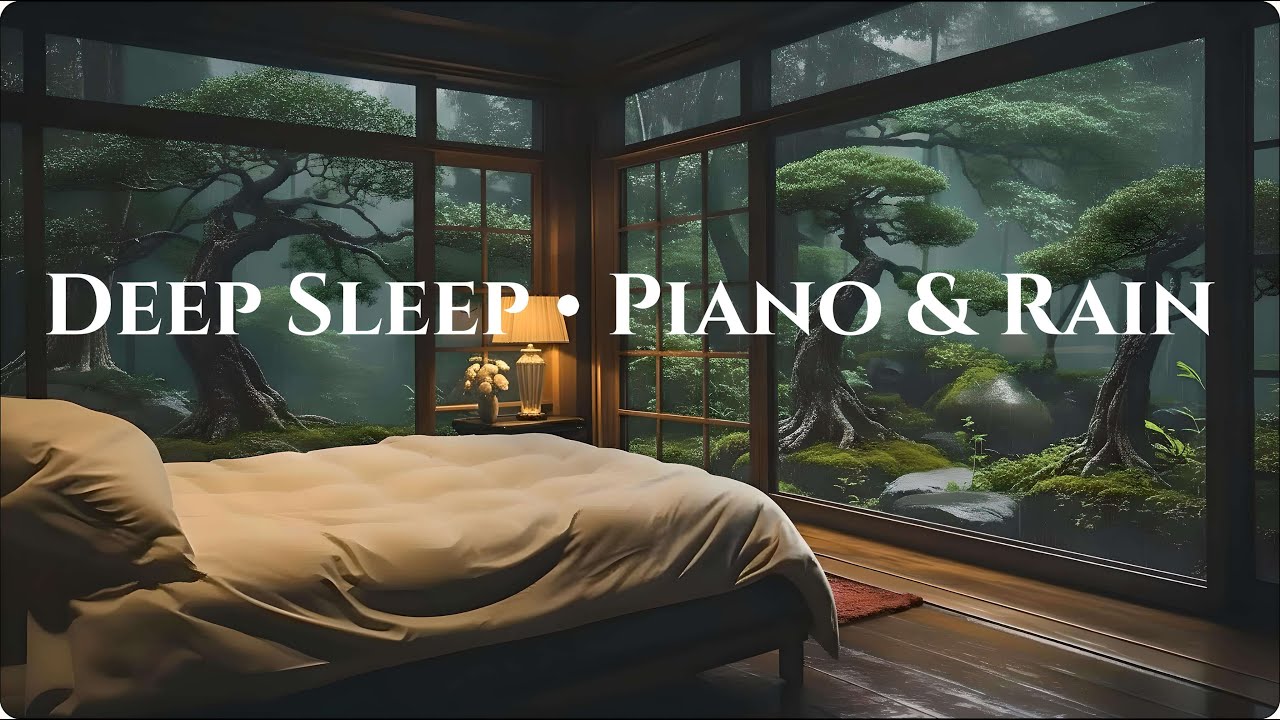Deep Sleep Piano with Forest Rain | Calm Your Mind & Melt Away Stress