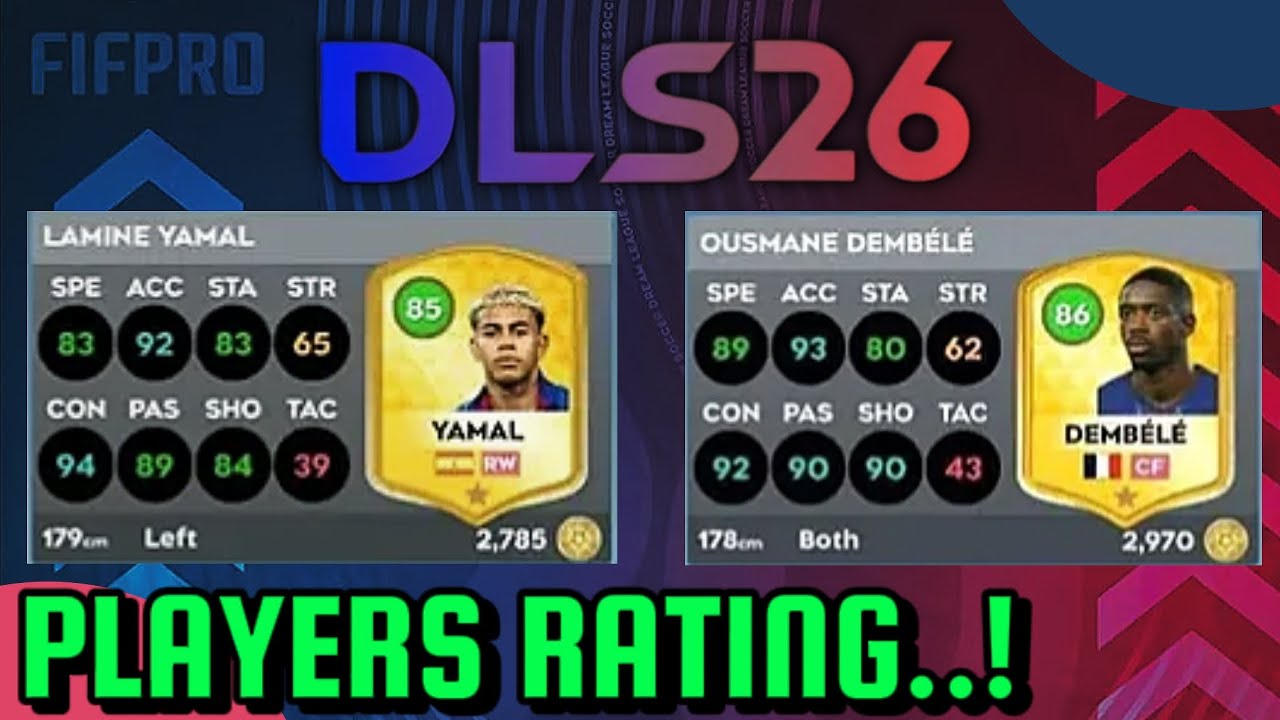 DLS 26 PLAYERS RATING AFTER UPDATE (p_1) | DREAM LEAGUE SOCCER 2026..!
