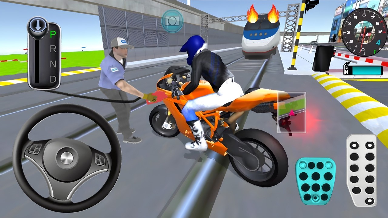 Orange Brand New Bike Vs Bullet Train 3d Driving Class android game play video || Car Game #cargame